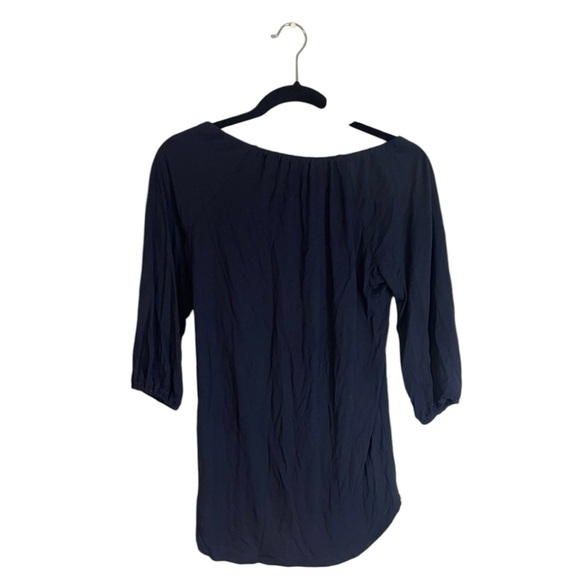 Old Navy Blue 3/4 Sleeve Blouse Relaxed Fit - Picture 3 of 5